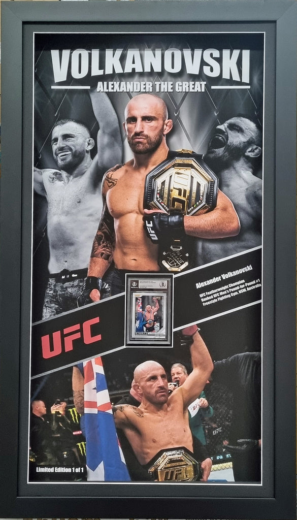 Alexander Volkanovski Signed & Framed UFC 273 encapsulated Panini Instant Trading Card