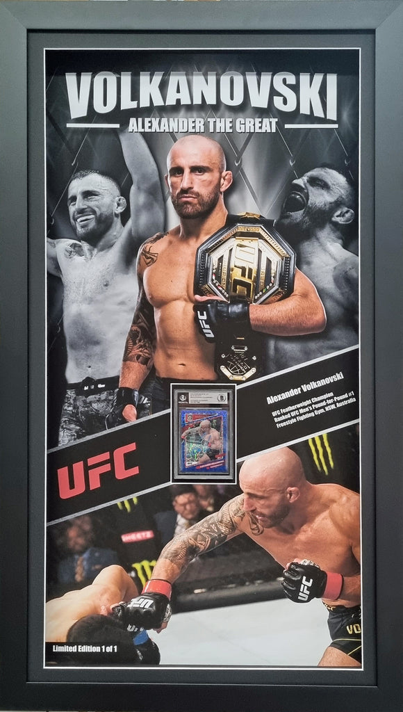 Alexander Volkanovski Signed & Framed UFC 273 Donruss Optic encapsulated Trading Card
