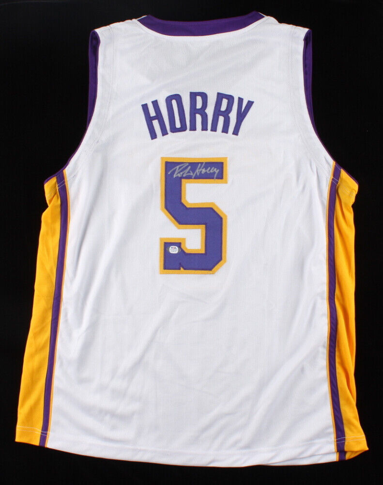 Robert Horry Los Angeles Lakers Signed Jersey FRAMED (PSA)
