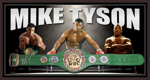 Mike Tyson Signed & Framed Full Size WBC Replica Championship Belt (Beckett)