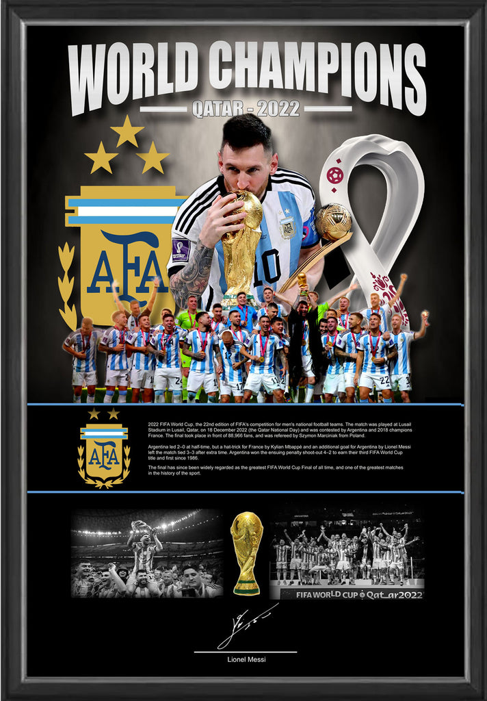 Argentina 2022 World Champions framed print - Messi