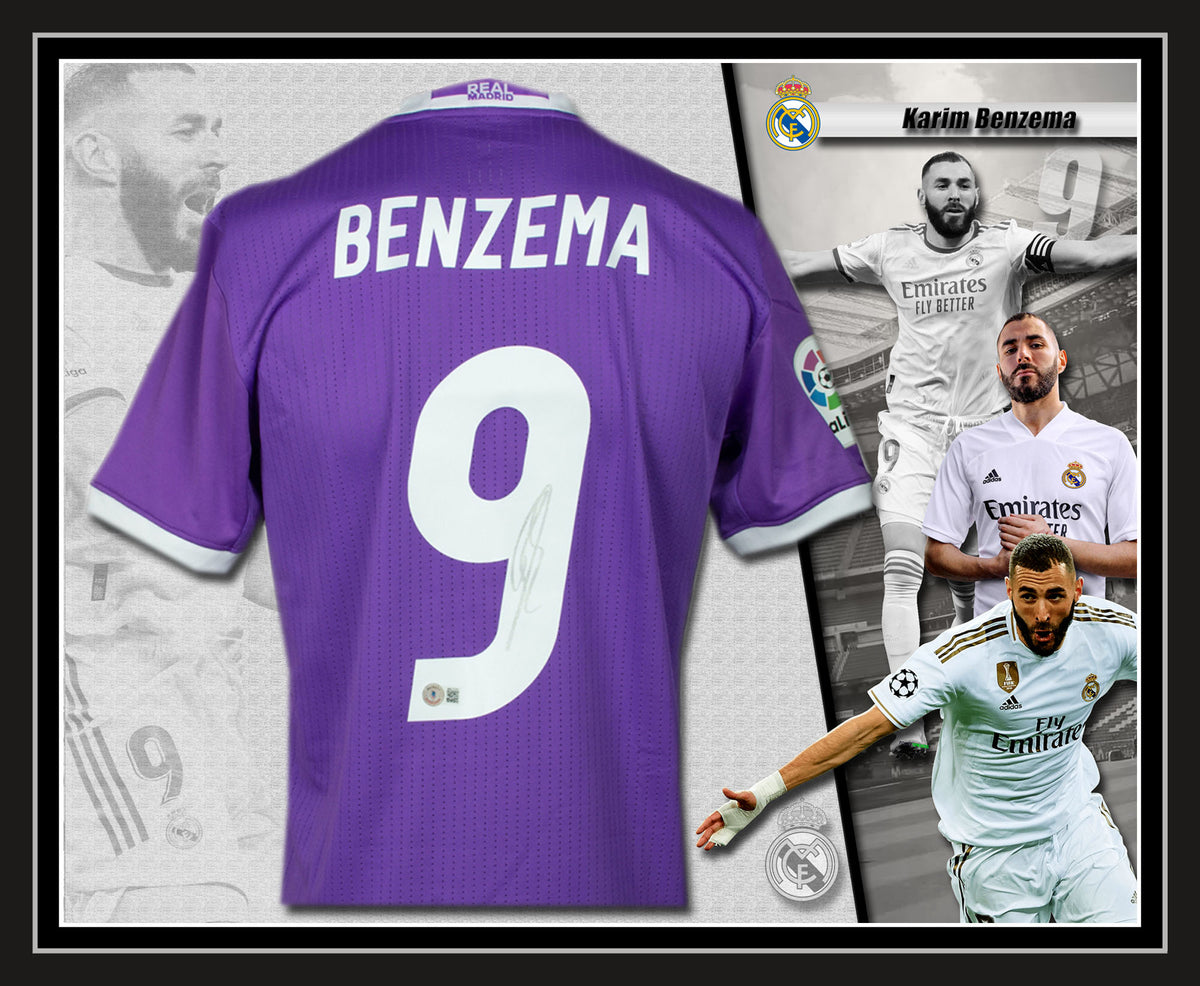 Karim Benzema Autographed Real Madrid Purple Adidas Soccer Jersey