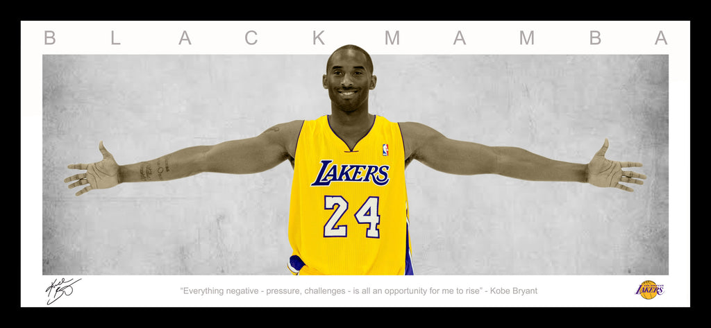 Kobe BRYANT 'BLACK MAMBA' WINGS Tribute FRAMED
