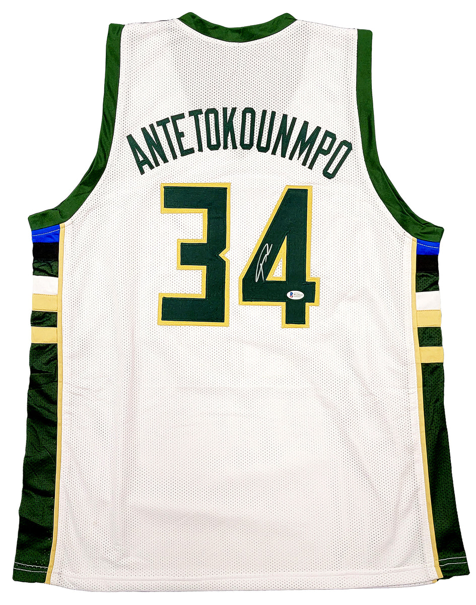 Giannis Antetokounmpo Milwaukee Bucks Signed White Pro Style ...