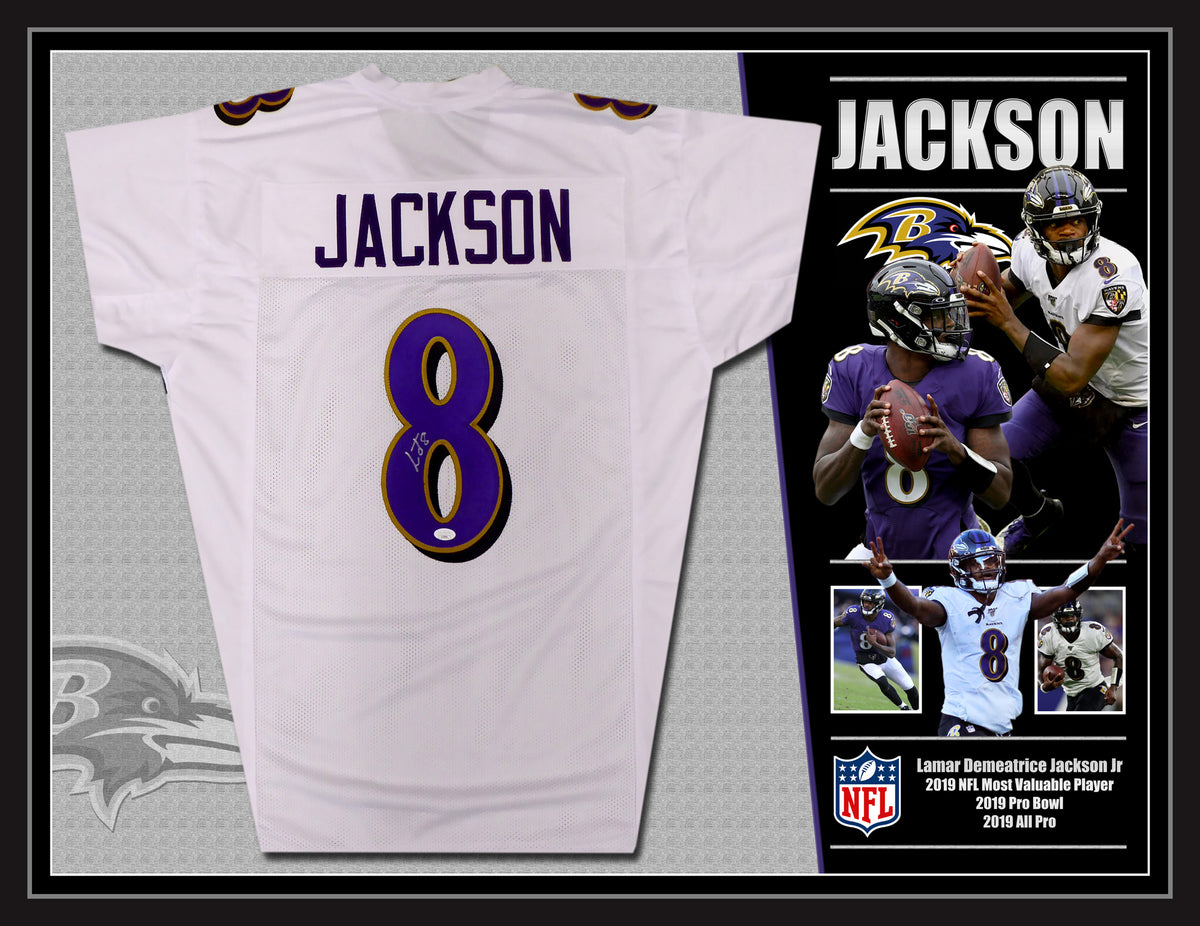 LAMAR JACKSON AUTOGRAPHED BALTIMORE RAVENS JERSEY MVP JSA