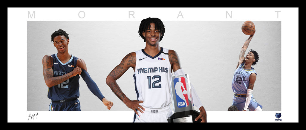 Ja MORANT Memphis Grizzlies Wings style framed Lithograph