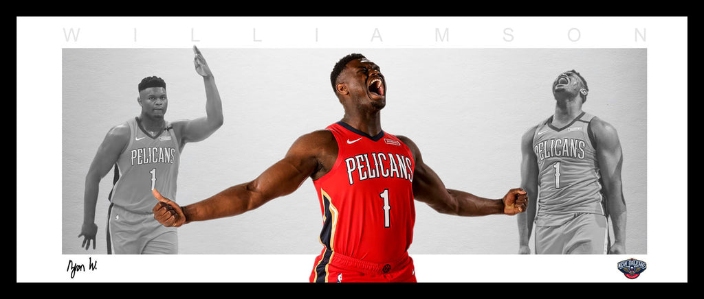 Zion WILLIAMSON New Orleans Pelicans Framed Wings Style Lithograph