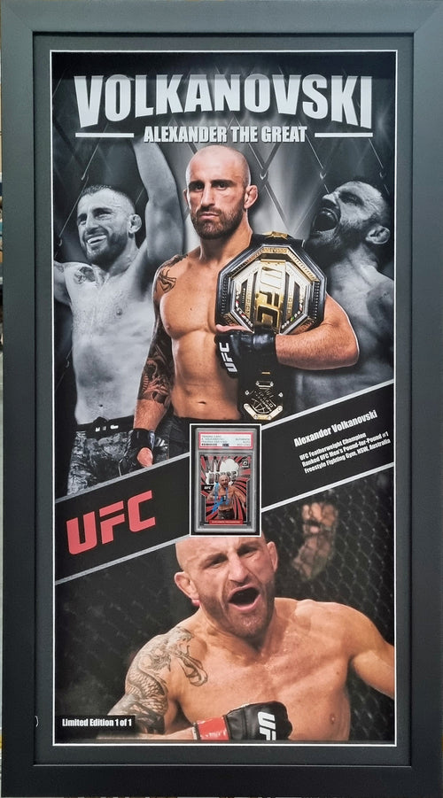Alexander Volkanovski Signed & Framed UFC 273 encapsulated My House Trading Card