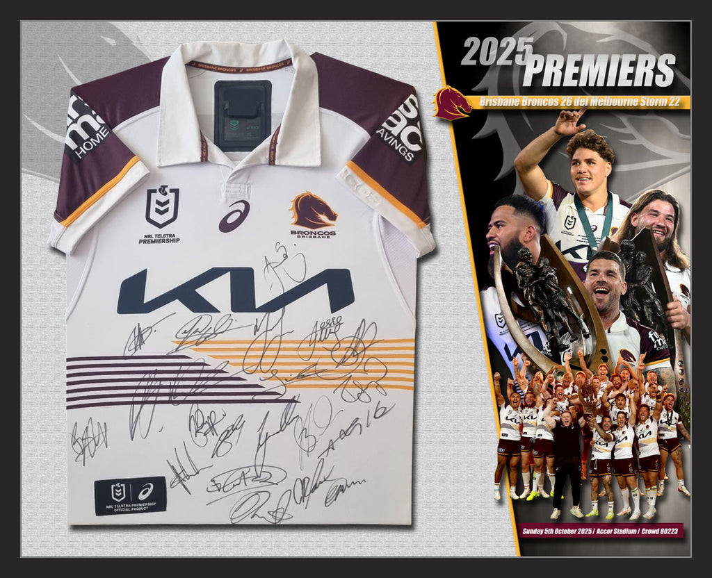 Jersey Framing - 2025 Brisbane Broncos Premiers Jersey