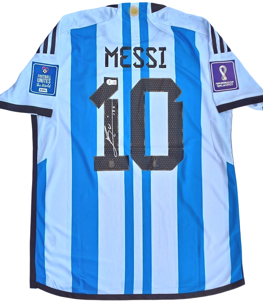 Lionel Messi 2022 Argentina World Cup Signed Jersey Shirt (Beckett)