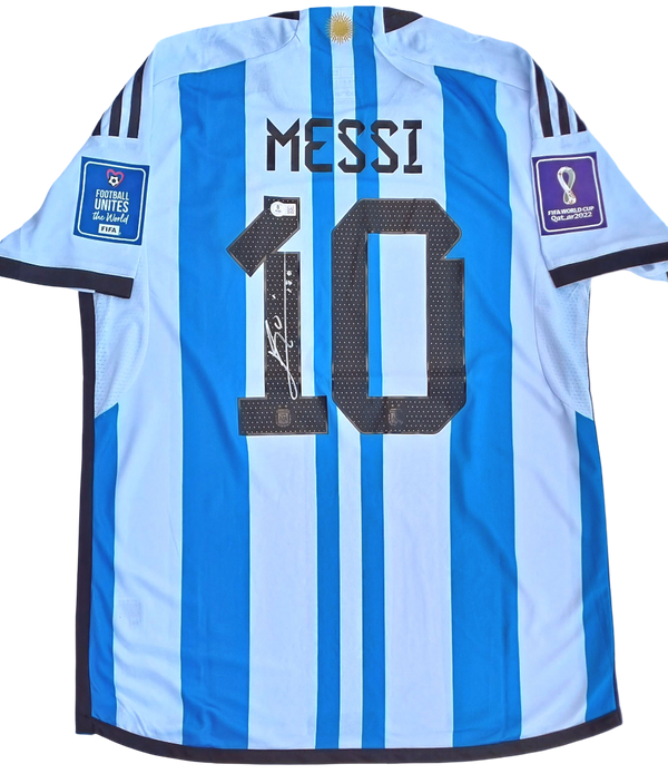 Lionel Messi 2022 Argentina World Cup Signed Jersey Shirt (Beckett)