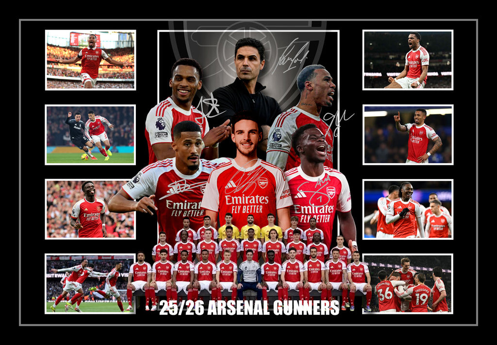 2026 Arsenal Gunners EPL Champions Framed Sportsprint - Saka Rice