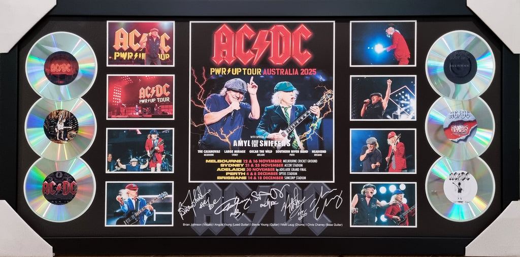 ACDC Power UP Australia 2025 Tour Signed Framed CD Discography Album Memorabilia