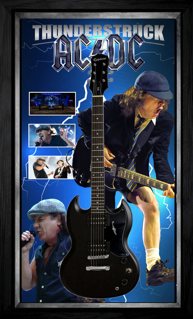 Angus YOUNG ACDC Thunderstruck Signed & Framed Guitar