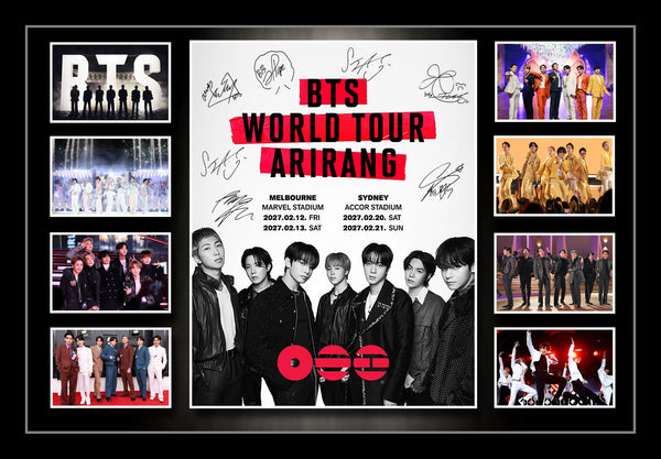 BTS 2027 'ARIRANG' Australian Tour Signed & Framed Memorabilia