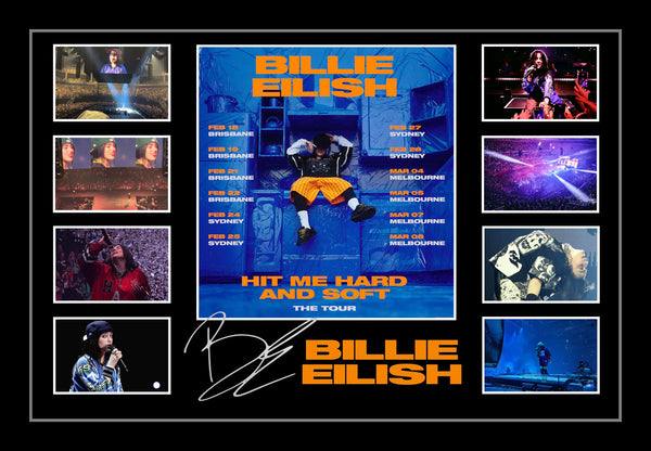 Billie Eilish 'Hit Me Hard & Soft' Australian Tour Signed Framed Memorabilia