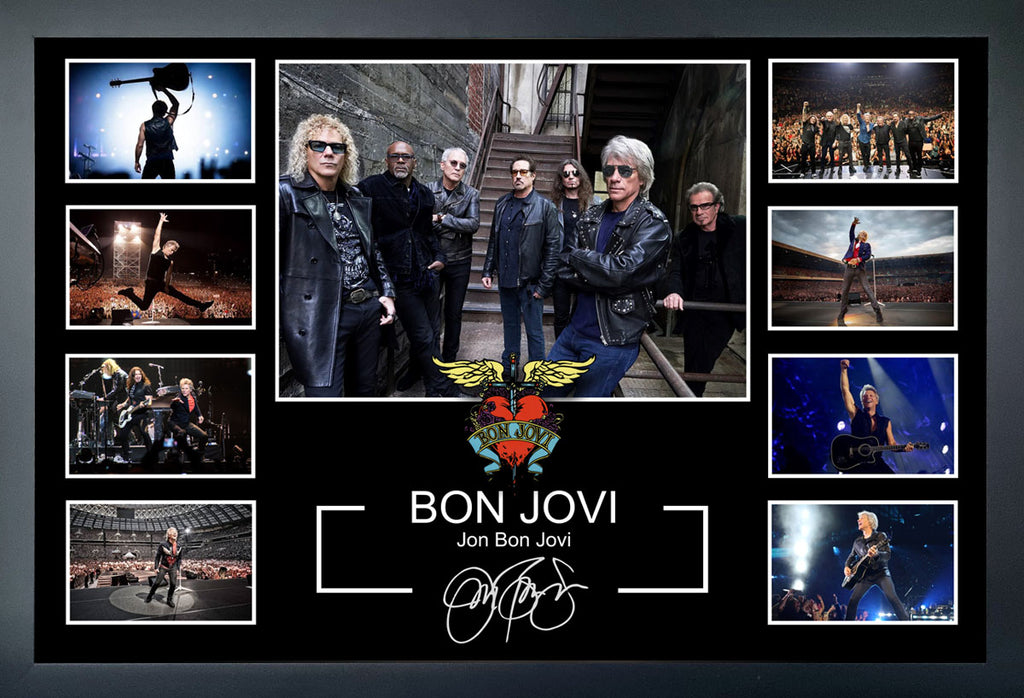 Jon Bon Jovi Signed & Framed Print Memorabilia