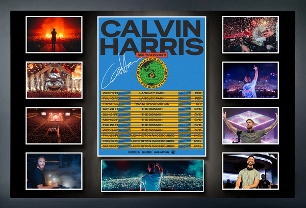 Calvin Harris 2027 Australian Tour 'Sold Out' Signed & Framed Memorabilia