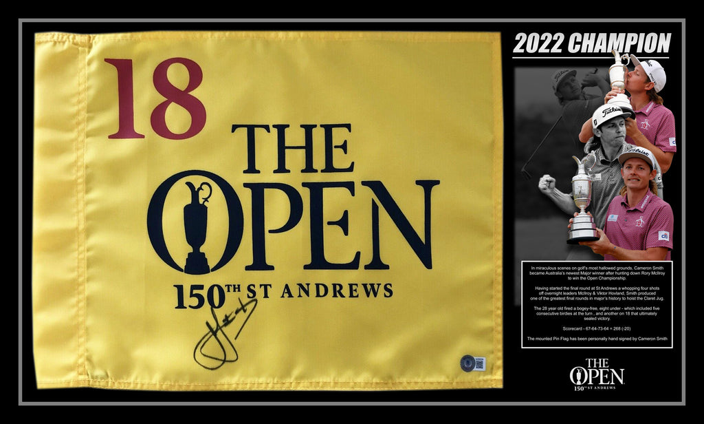 Cameron Smith 2022 Open Champion Signed Pin Flag (Beckett)