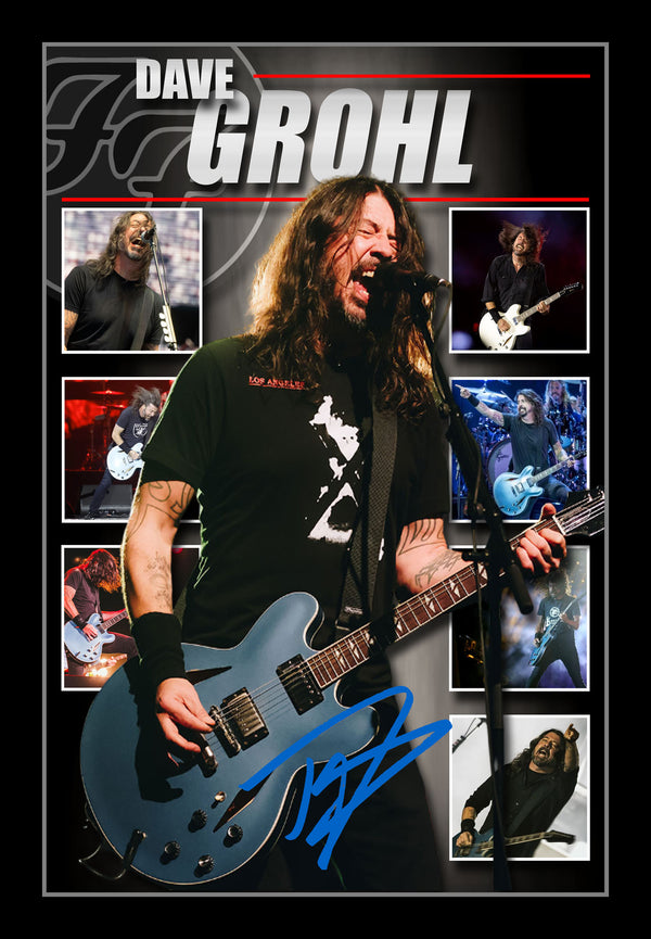 Dave Grohl Foo Fighters Signed & Framed Lithograph Memorabilia