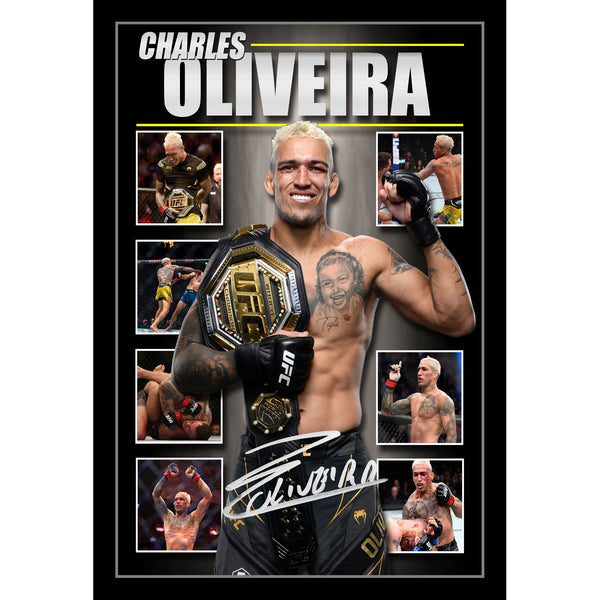 Charles 'Do Bronx' Oliveira Framed UFC Champion Signed Memorabilia