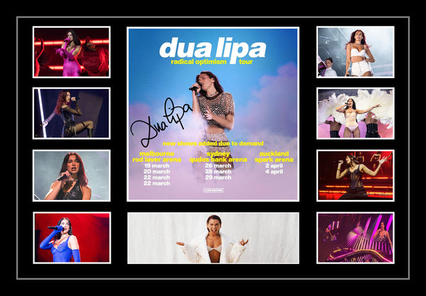 Dua Lipa Radical Optimism Australian 2025 Tour Signed Framed Memorabilia