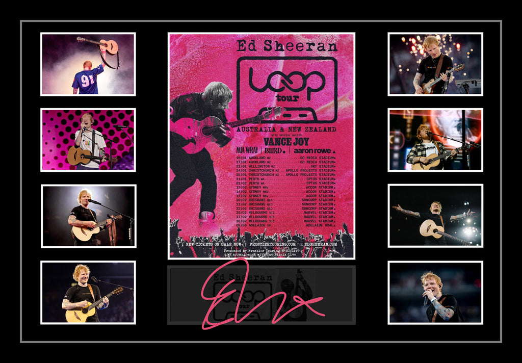 Ed Sheeran Australian 2026 Loop Tour Signed Framed Memorabilia