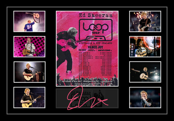 Ed Sheeran Australian 2026 Loop Tour Signed Framed Memorabilia