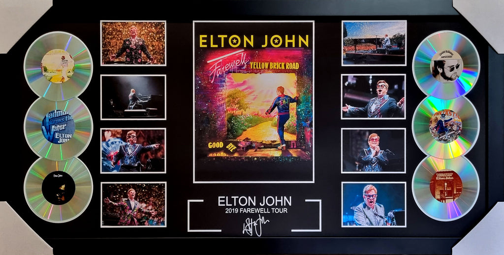 Elton John 2019 Goodbye Yellow Brick Road World Tour Signed Framed CD Discography Memorabilia