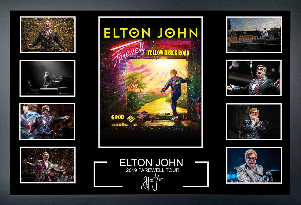 Elton John 2019 Yellow Brick Road Farewell Tour Signed & Framed Memorabilia
