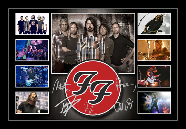 Foo Fighters - Grohl Hawkins Smear Mendel Shiflett Signed & Framed Memorabilia