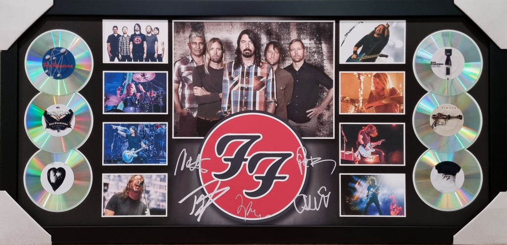 Foo Fighters Signed & Framed CD Discography Album Memorabilia - Grohl Hawkins