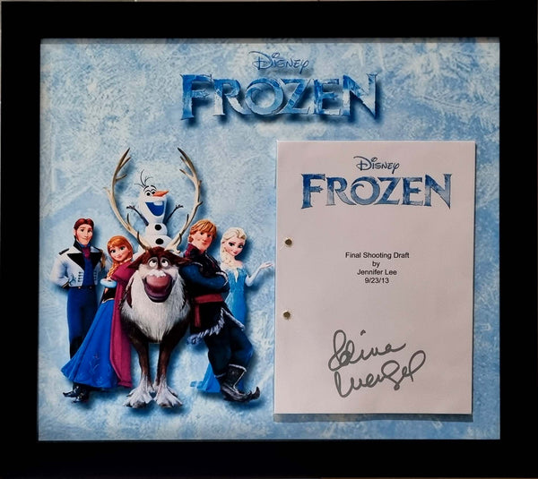 Frozen Elsa Idina Menzel Signed & Framed Movie Script