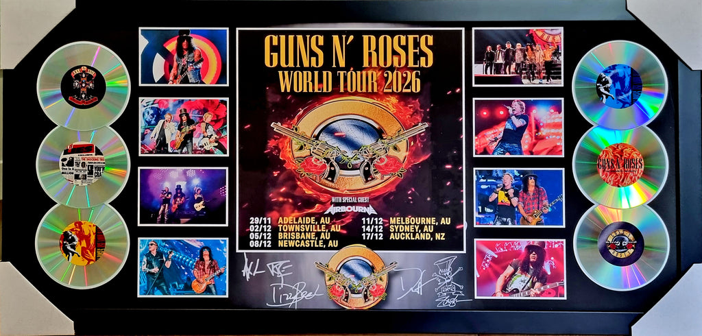 Guns 'N Roses 2026 World Tour Signed & Framed CD Discography Memorabilia