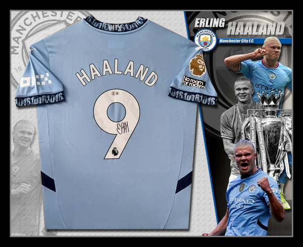 Erling HAALAND Manchester City Signed & Framed Jersey (Beckett)