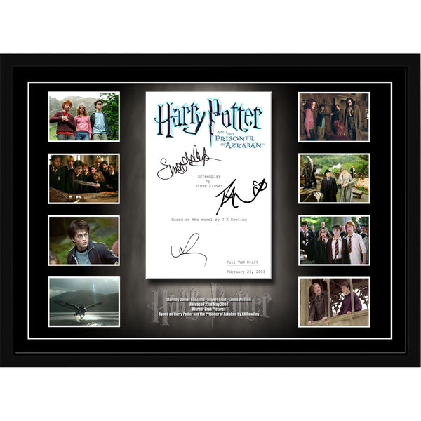 Harry Potter & The Prisoner of Azkaban Cast Signed & Framed Movie Script