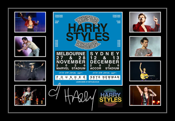Harry Styles 2026 Together Australian Tour Signed Framed Memorabilia