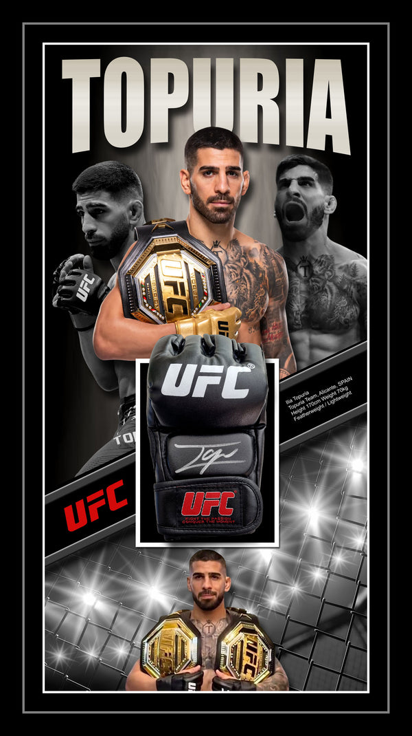 Ilia Topuria 'El Matador' UFC Champion signed & framed 4oz UFC Glove
