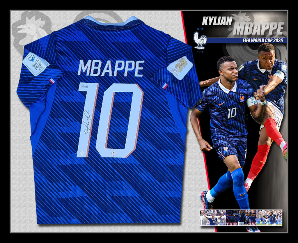 Kylian MBAPPE 2026 France World Cup Signed & Framed Jersey Shirt (Beckett COA)