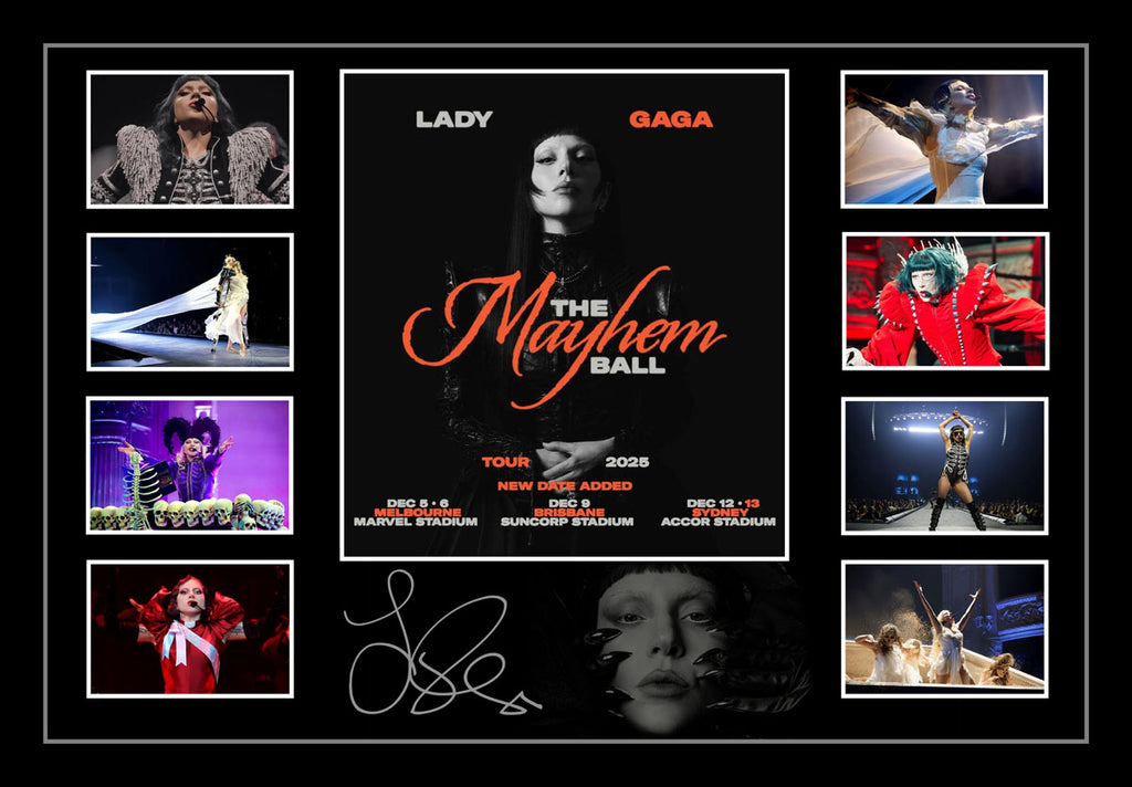 Lady Gaga Mayhem Ball Australia 2025 Tour Signed Framed Memorabilia