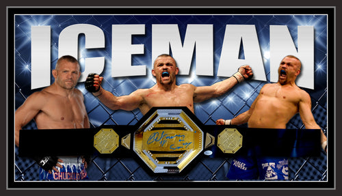 Chuck 'Iceman' Liddell Signed & Framed Replica UFC Belt (James Spence)