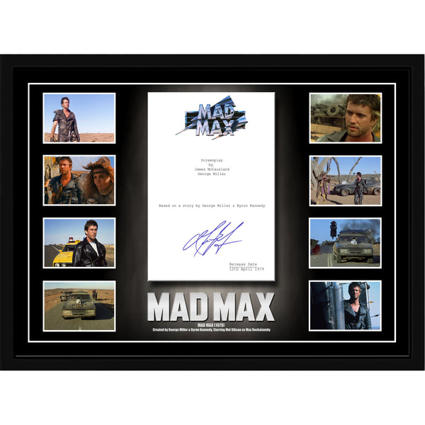 Mad Max (1979) Mel Gibson Signed & Framed Movie Script