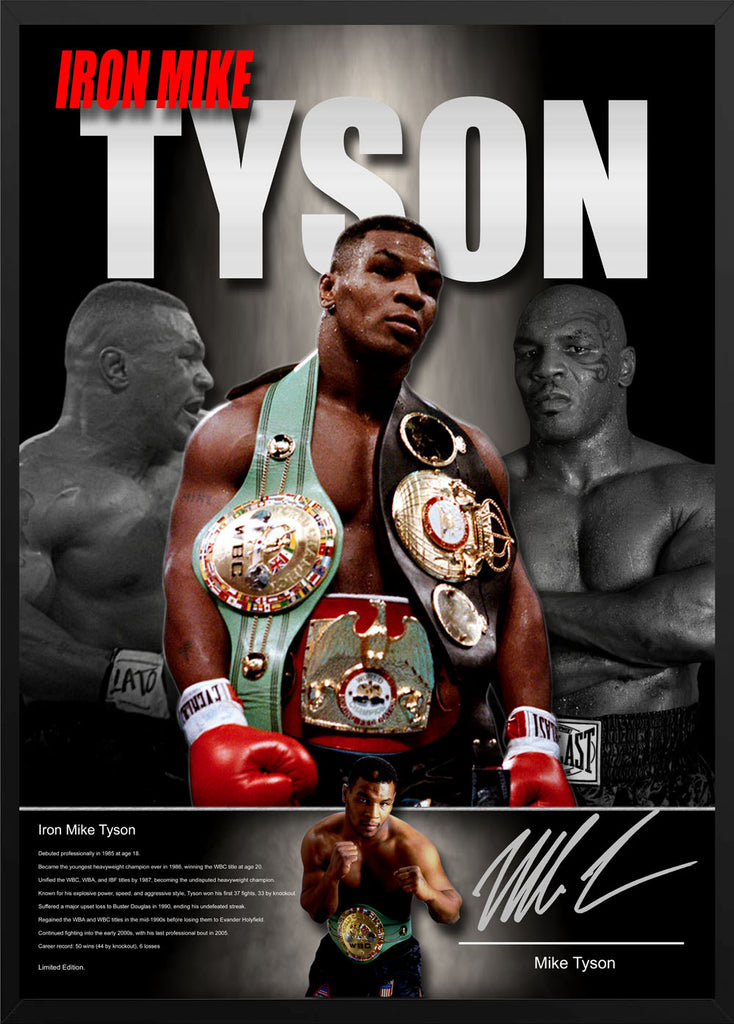 Mike Tyson Boxing Champion Signed & Framed Sportsprint