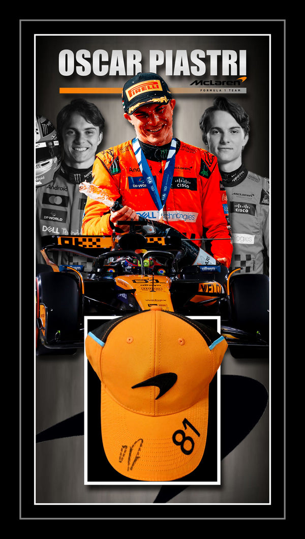 Oscar Piastri Formula One Signed & Framed McLaren Cap - Beckett BAS