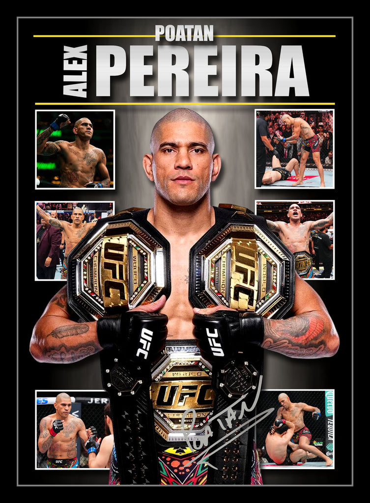 Alex 'Poatan' Pereira Framed UFC Champion Sportsprint Memorabilia