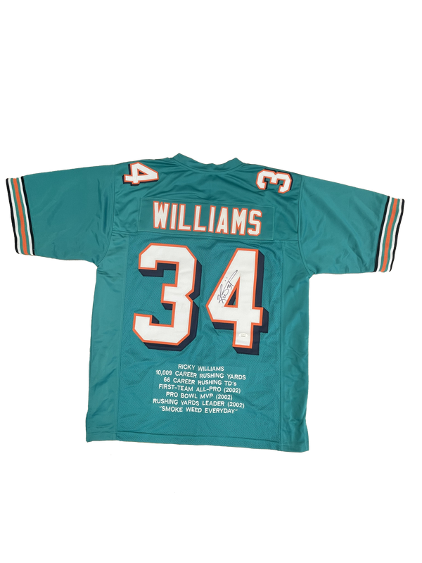 Ricky WILLIAMS Miami Dolphins NFL Signed Jersey UNFRAMED (JSA)