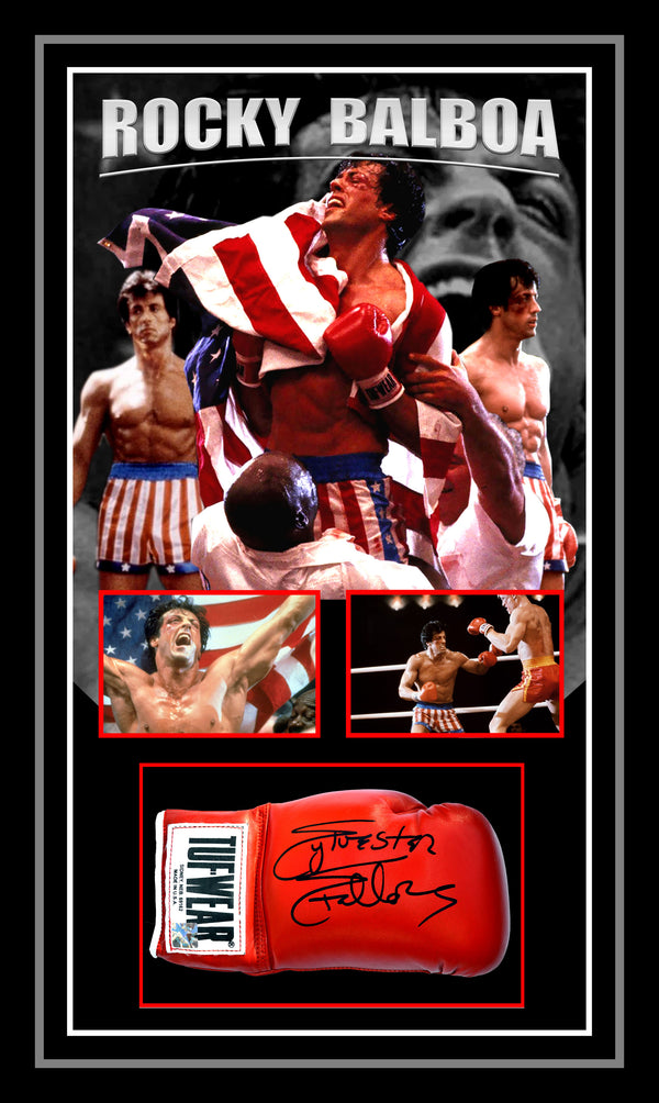 Rocky Balboa Sylvester Stallone Signed & Framed Boxing Glove - ASI