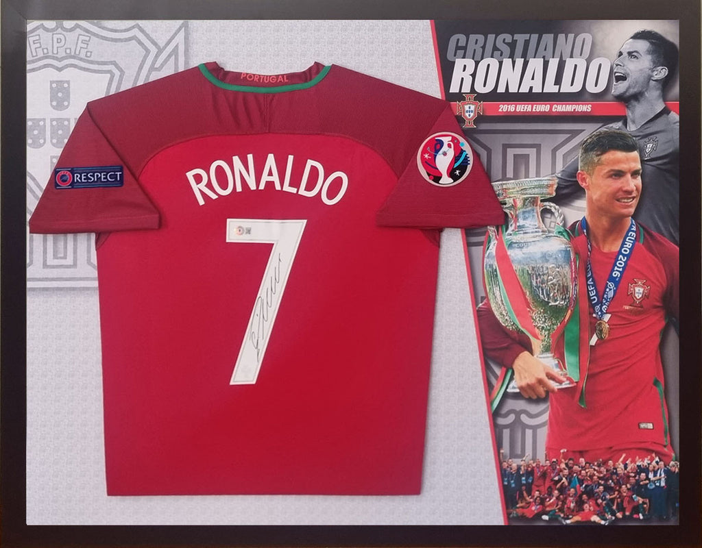 Cristiano Ronaldo Portugal 2016 EURO Champions Signed & Framed Jersey (Beckett)