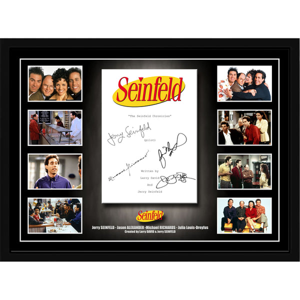 Seinfeld TV Show Cast Signed & Framed Pilot Script Memorabilia - Large