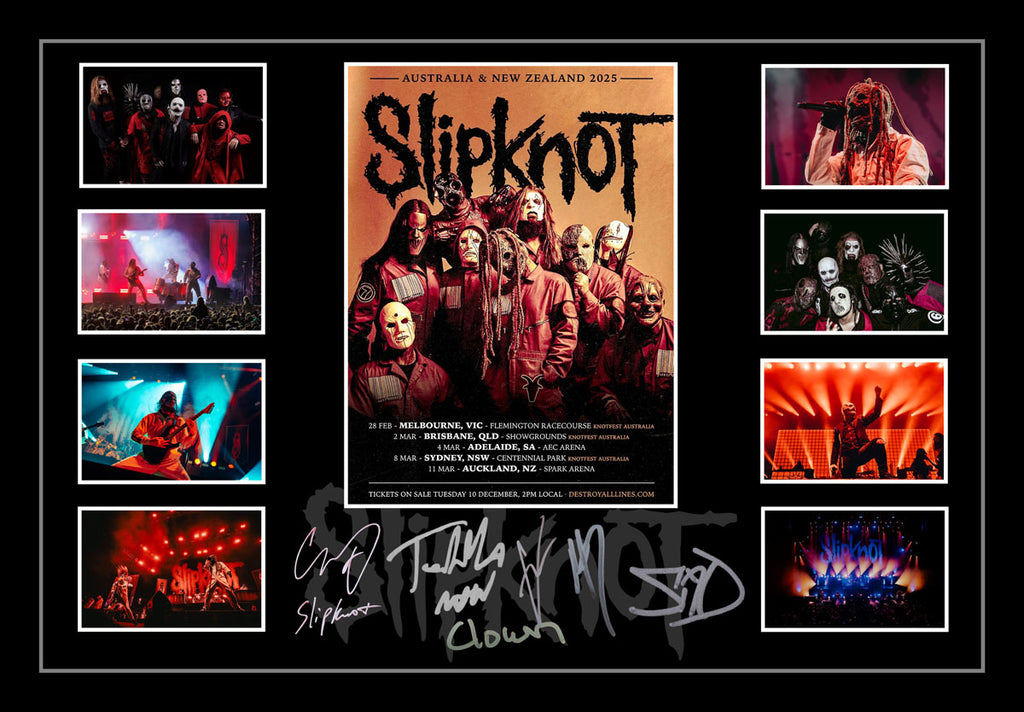 Slipknot 2025 Australian Tour Signed Framed Memorabilia